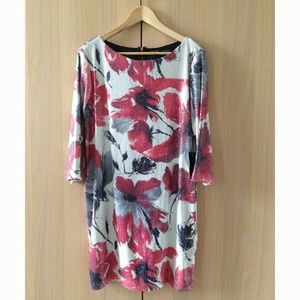 Zara Flower Print Sequin Dress size L